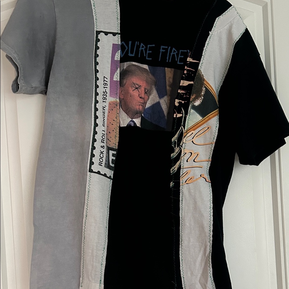 Unique Patchwork Graphic T-Shirt - image 1